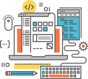 Concept illustration of content creation for SEO optimization