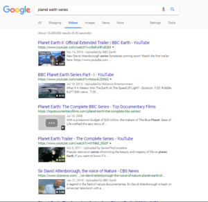 Video Search Results Example