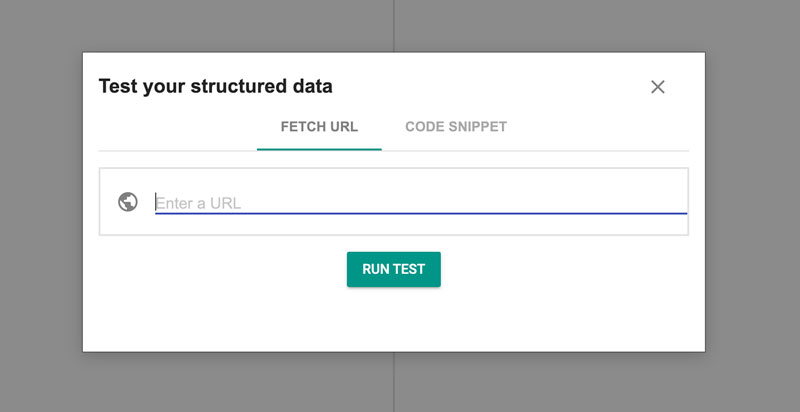 Structured Data Testing Prompt Window