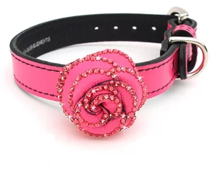 luxemutt pink rose collar