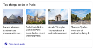 Enriched Search Results for Paris