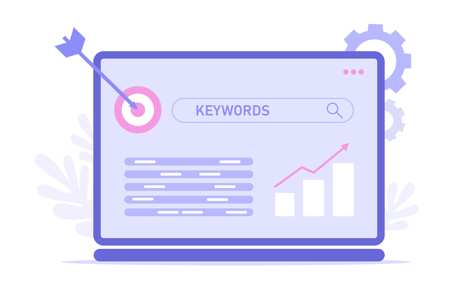 Targeted Keywords on Computer Screen Concept Illustration