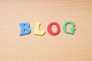 blog written out in foam colored letters
