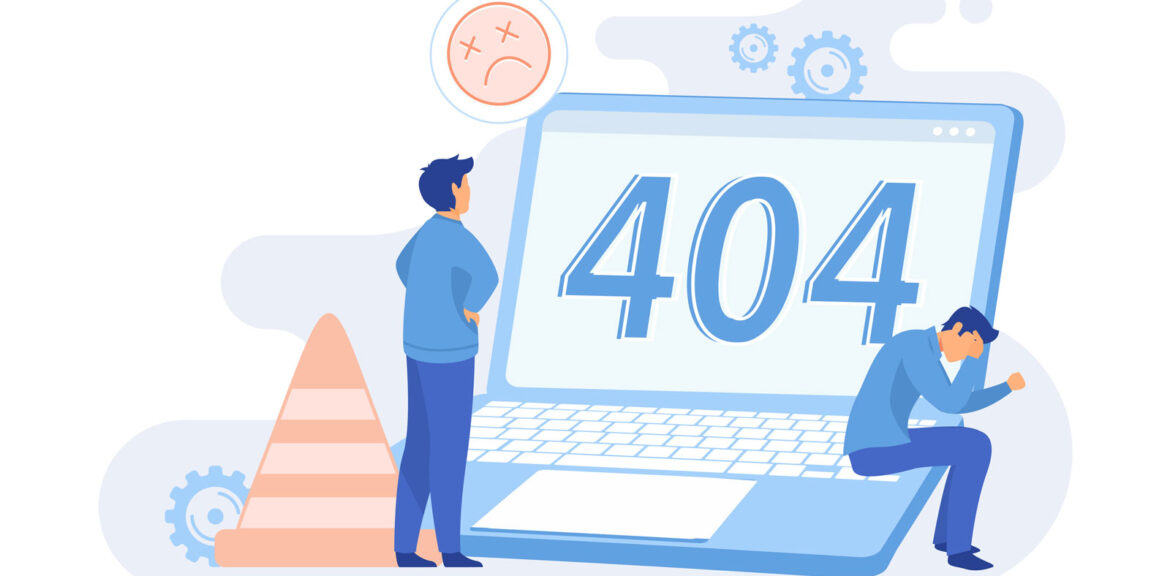 Illustration of 404 error page