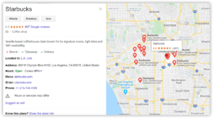 Google Search Result with Location Knowledge Graph