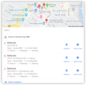 Local Pack from Google Search