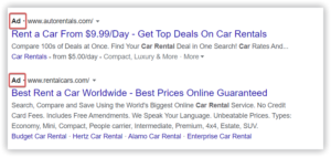 Paid Ad Block in Google Search Result