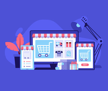 Concept Illustration of Ecommerce Store