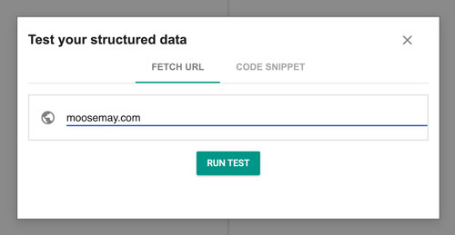 Screenshot of prompt to test structured data